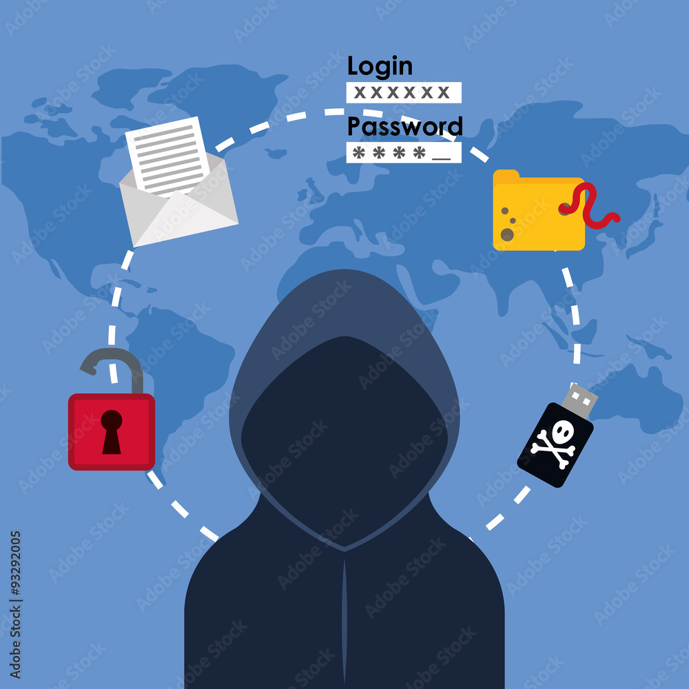 Poster digital fraud and hacking design