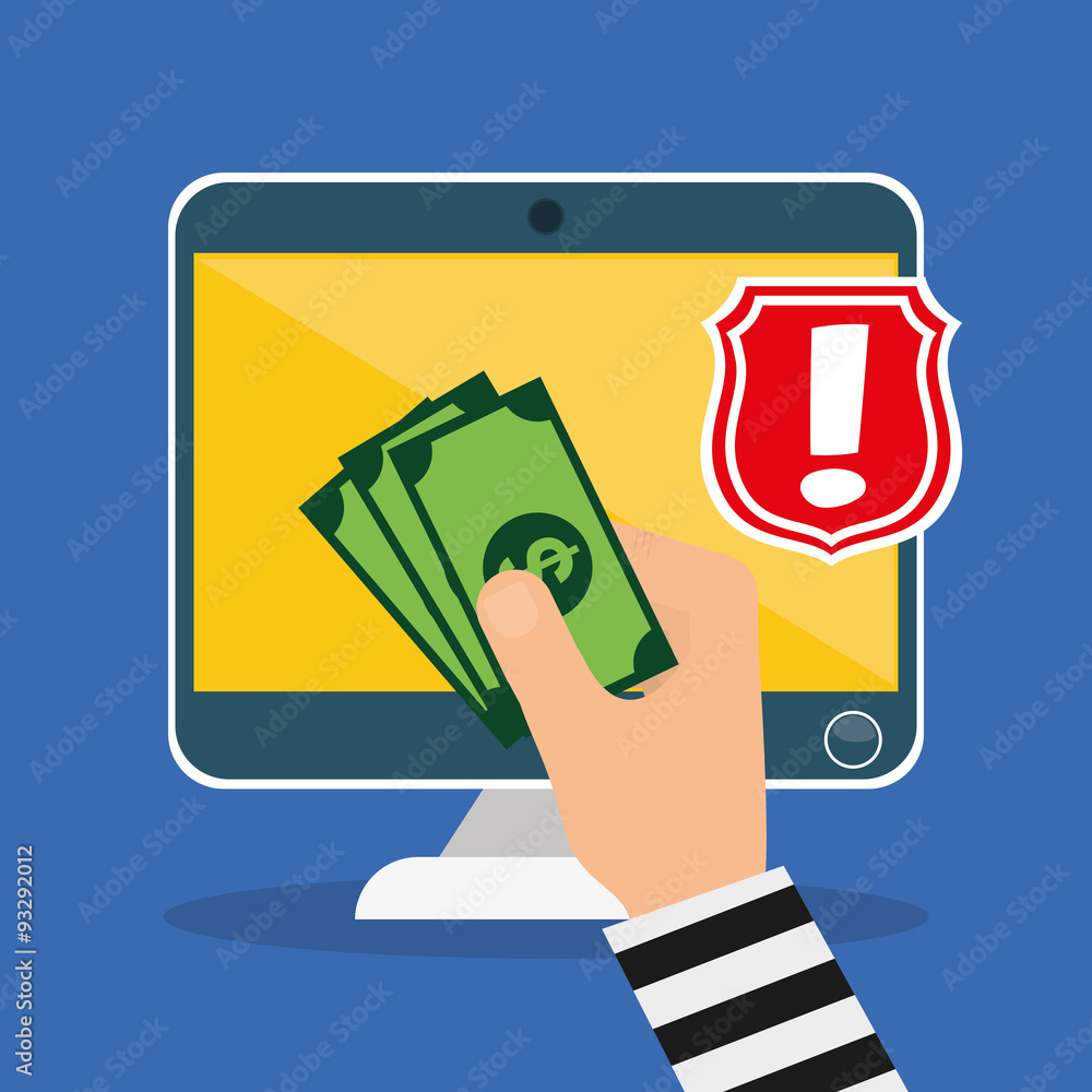 Poster digital fraud and hacking design