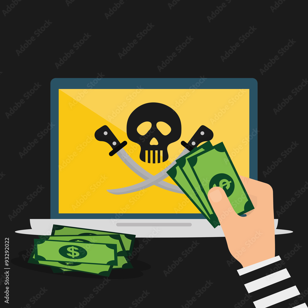 Poster digital fraud and hacking design