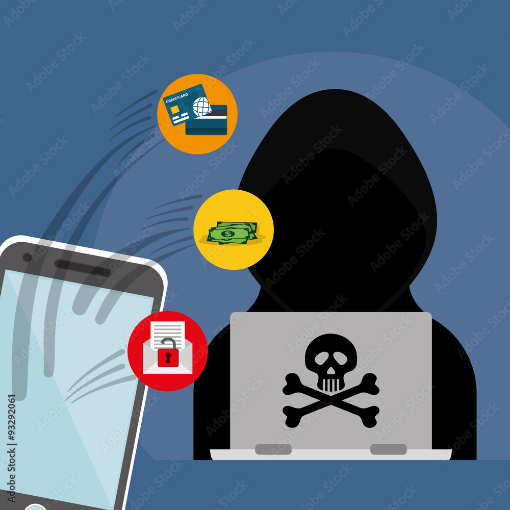 Poster digital fraud and hacking design