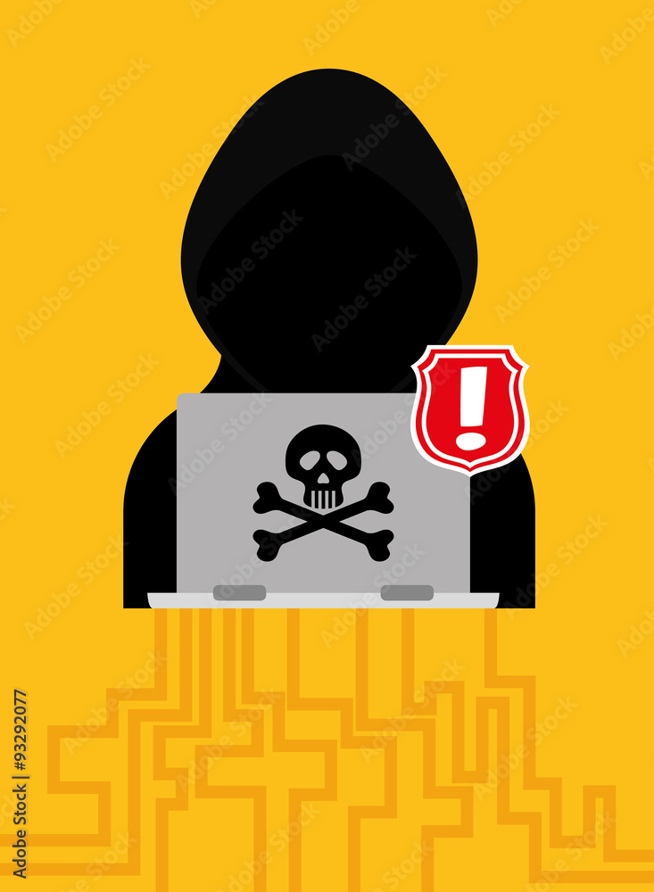 Poster digital fraud and hacking design