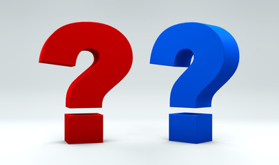 Question mark word on white isolated background