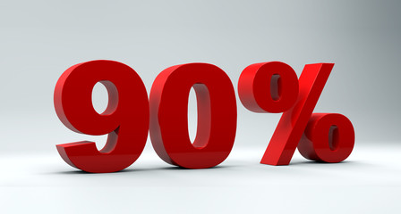 90 percent discount icon on white background 