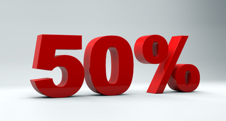 50 percent discount icon on white background 