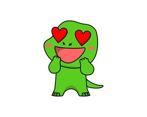 cute dino fall in love