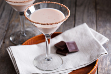Chocolate martini coctail