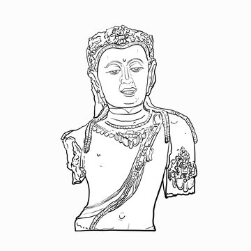recommend clip art: Drawing bust of Bodhisattva Avalokiteshvara