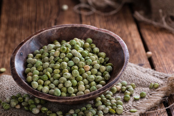 Heap of dried green Peas