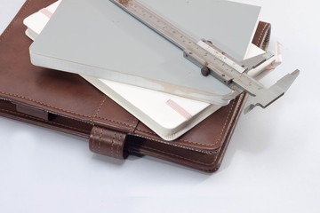 Vernier placed on the book