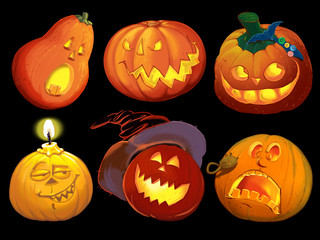 Set pumpkins for Halloween