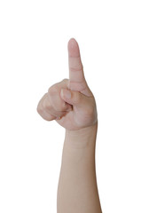 hand forefinger indicating of the direction