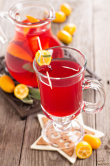 Cranberry and orange holiday punch with sage