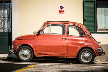 Old, red Italian car