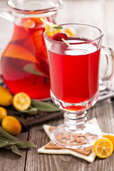 Cranberry and orange holiday punch with sage