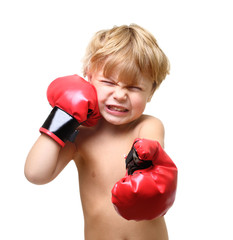 Young boy boxing 