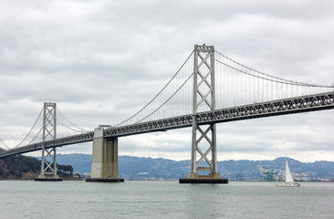 Fototapeta na wymiar Bay Bridge in the cloudy day.