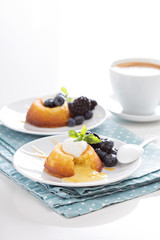 White chocolate lava cake