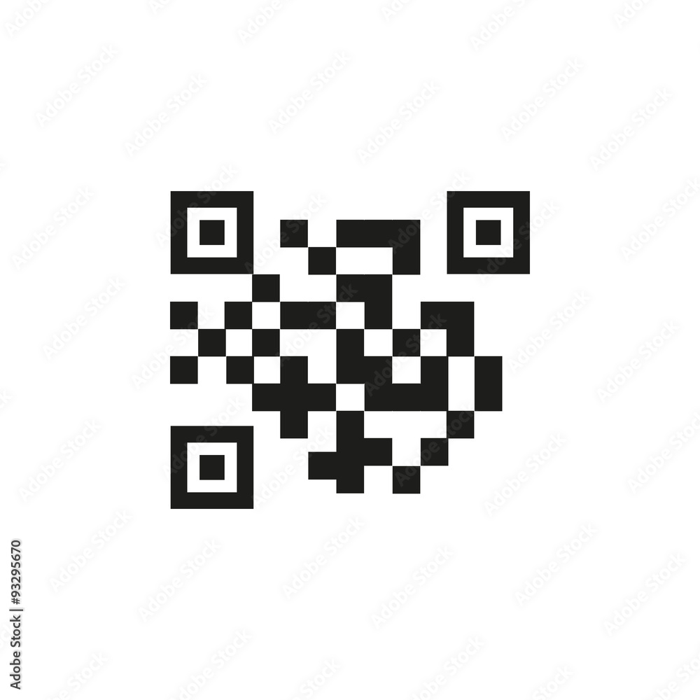 Poster the qr code icon. link and url symbol. flat