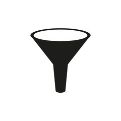 The funnel icon. Filtered and filter, laboratory, chemistry symbol. Flat