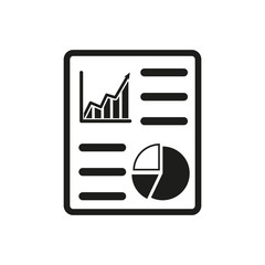 The business report icon. Audit and analysis, document, plan symbol. Flat