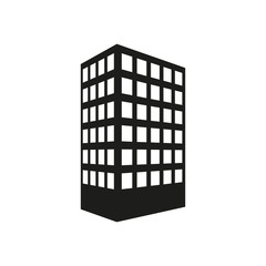 The building icon. Apartment and skyscraper, townhouse, house symbol. Flat
