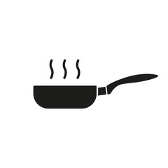 The pan icon. Barbecue and kitchen, cook symbol. Flat