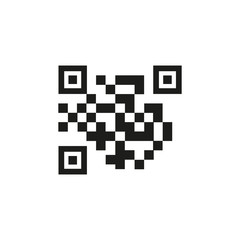 The QR code icon.  Link and URL symbol. Flat