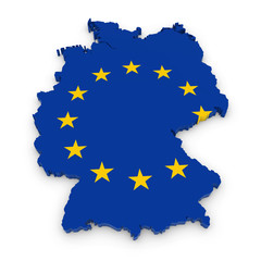 3D Outline of Germany textured with the European Union Flag