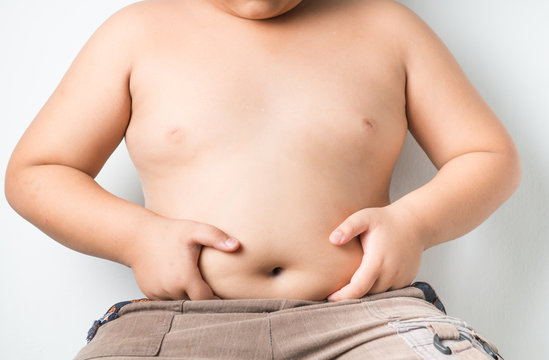 The size of stomach children with overweight.