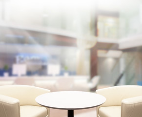 Table Top And Blur Office Background