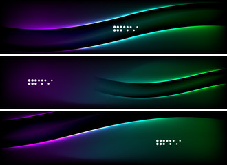Set of banner, header backgrounds with place for your message