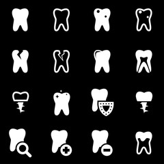 Vector white teeth icon set