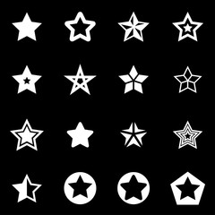 Vector white stars icon set