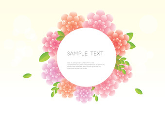 color beautiful flower frame illustration vector