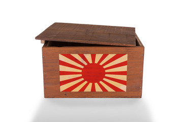 Wooden crate isolated on a white background