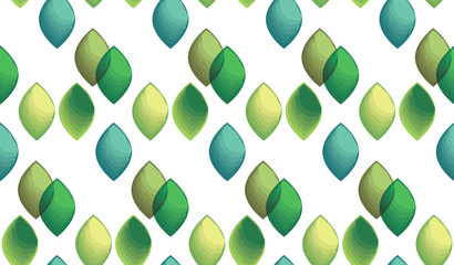 green leaves watercolor seamless pattern vector