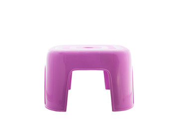  Purple  plastic small  chair on isolated white background.with