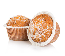 Muffins cheese isolated on white background