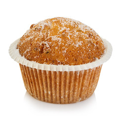 Muffin cheese isolated on white background