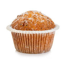 Muffin cheese isolated on white background