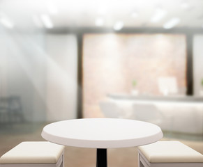 Table Top And Blur Office Background