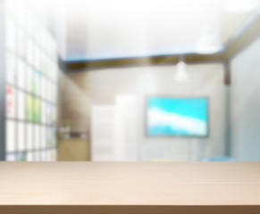 Table Top And Blur Office Background