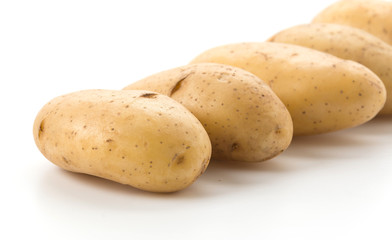 fresh potato on white background