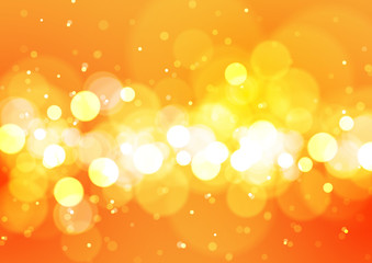 Abstract Bokeh Lights on Orange Background