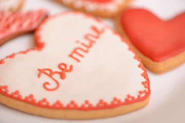 Tasty cookies lying on the table 