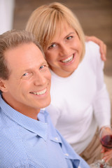 Pleasant couple bonding to each other 