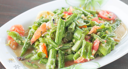 salad yardlong bean mat background.