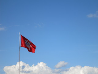 Рыцарский флаг на Каунасской крепости