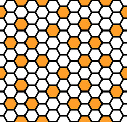 White and orange hexagonal pattern