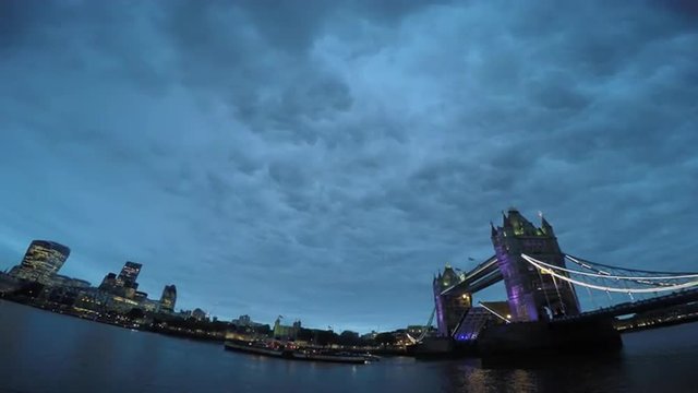 Ships travel below the London tower bridge